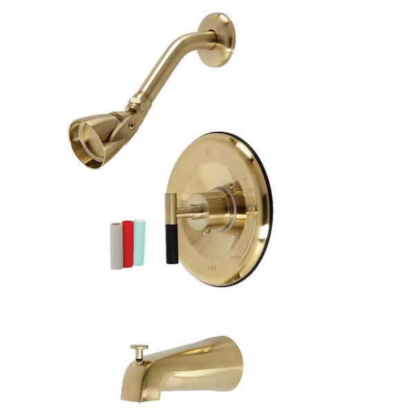 Kingston Brass KB6637CKL Single-Handle Tub and Shower Faucet, Brushed Brass KB6637CKL